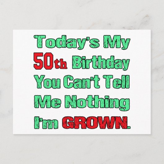 Heute ist mein 50. Geburtstag Postkarte (Vorderseite)