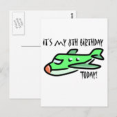 Heute ist mein 8. Geburtstag Postkarte (Vorne/Hinten)