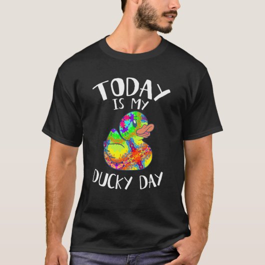 Heute ist mein Ducky Lucky Day Hippie Gefärbte Kra T-Shirt (Vorderseite)