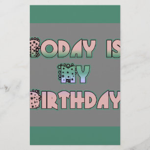Heute ist mein Geburtstag Baby Pink Art Print Briefpapier