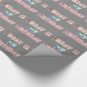 Heute ist mein Geburtstag Baby Pink Art Print Geschenkpapier (Ecke)