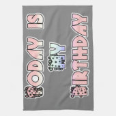 Heute ist mein Geburtstag Baby Pink Art Print Handtuch (Vertikal)