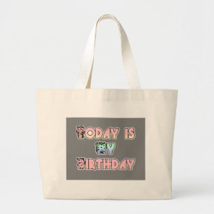 Heute ist mein Geburtstag Baby Pink Art Print Jumbo Stoffbeutel