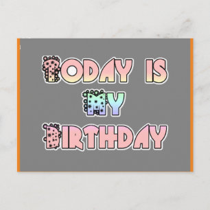 Heute ist mein Geburtstag Baby Pink Art Print Postkarte