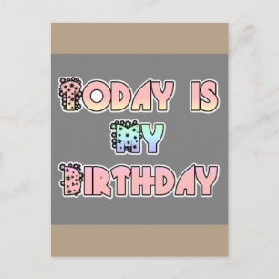 Heute ist mein Geburtstag Baby Pink Art Print Postkarte