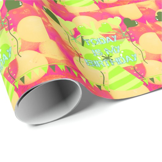 Heute ist mein Geburtstag Geschenkpapier (Rolleneckpunkt)