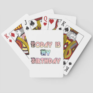 Heute ist mein Geburtstag Kunstposter Spielkarten
