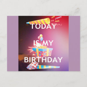 Heute ist mein Geburtstag Kunstprint Postkarte