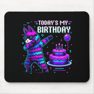 Heute ist mein Geburtstag Lama Piñata Geburtstagsf Mousepad