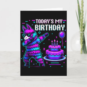 Heute ist mein Geburtstag Llama Pinata Geburtstags Karte