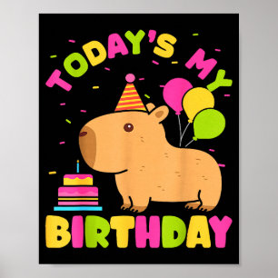 Heute ist mein Geburtstag Mädchen Capybara Liebhab Poster
