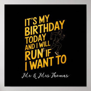 Heute ist mein Geburtstag und ich werde laufen, we Poster
