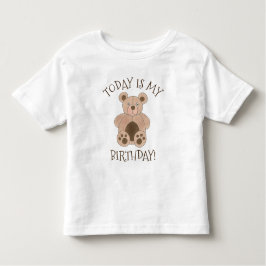 Heute ist mein Geburtstagsbär Brown Plush Teddy Bä Kleinkind T-shirt