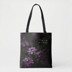 Heute ist mein Lieblingstag - Moody Purple Floral Tasche
