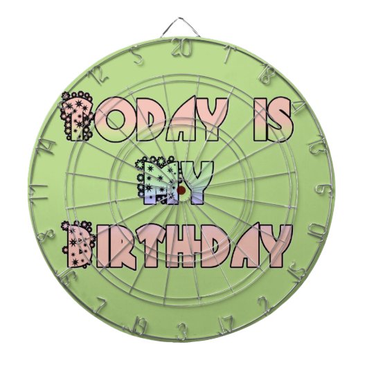 Heute ist meine Geburtstagskunst Print Dartscheibe (vorne)