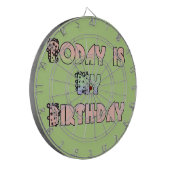 Heute ist meine Geburtstagskunst Print Dartscheibe (Vorderseite Links)