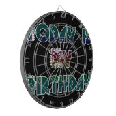 Heute ist meine Geburtstagskunst Print Dartscheibe (Vorderseite Links)