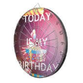 Heute ist meine Geburtstagskunst Print Dartscheibe (Vorderseite rechts)