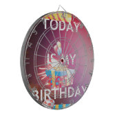 Heute ist meine Geburtstagskunst Print Dartscheibe (Vorderseite Links)