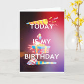 Heute ist meine Geburtstagskunst Print Karte (Gelbe Blume)