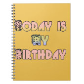 Heute ist meine Geburtstagskunst Print Notizblock (Vorderseite)