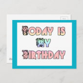 Heute ist meine Geburtstagskunst Print Postkarte (Vorne/Hinten)
