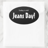 Heute ist meine Jeans Day Stickers - Black Oval (Tasche)