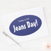 Heute ist meine Jeans Day Stickers - Blue Oval (Umschlag)