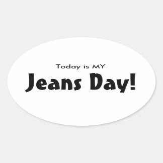 Heute ist meine Jeans Day Stickers - White Oval