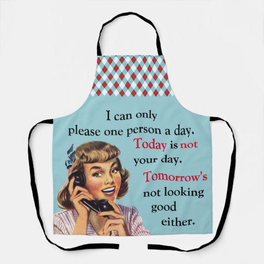 Heute ist nicht dein Tag Vintager Anruf Schürze (Vorderseite)