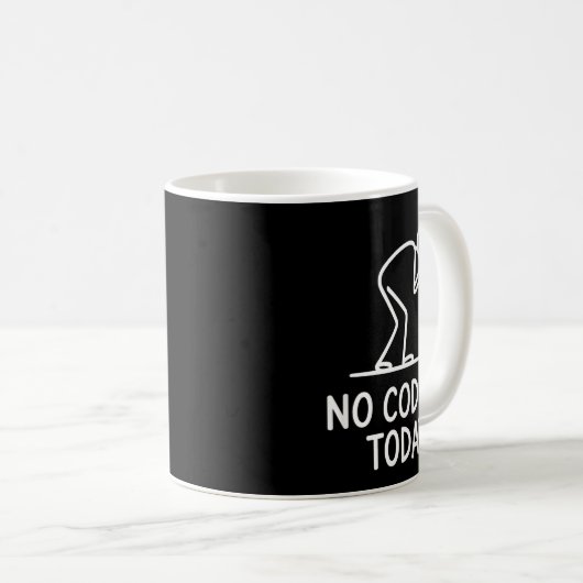 Heute kein Code funny saying erschöpfter Programmi Kaffeetasse (VorderseiteRechts)