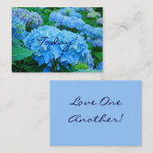 Heute! Liebe! Blaue Hydrangea-Blumen Visitenkarte (Vorne/Hinten)