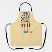 Heute Menü - Essen oder hungern - Küchenutensilien Schürze (Vorderseite)