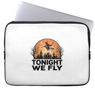 Heute Nacht Fliegen Vintage Hexe Halloween-Shirt-D Laptopschutzhülle