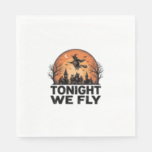 Heute Nacht Fliegen Wir Vintage Hexe Halloween-Shi Serviette