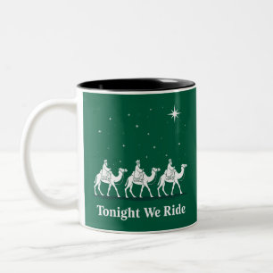 Heute Nacht reiten wir Weihnachten Christlicher Gl Zweifarbige Tasse