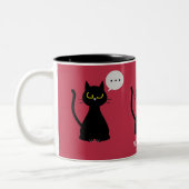 HEUTE NICHT! Funny Black Cat Grumpy Zwei-Tone-Tass Zweifarbige Tasse (Links)
