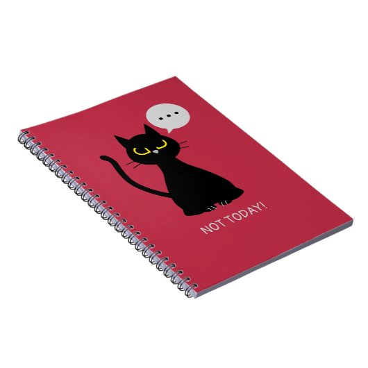 HEUTE NICHT! Grumpy Black Cat Notebook Notizblock (Rechte Seite)