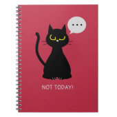 HEUTE NICHT! Grumpy Black Cat Notebook Notizblock (Vorderseite)