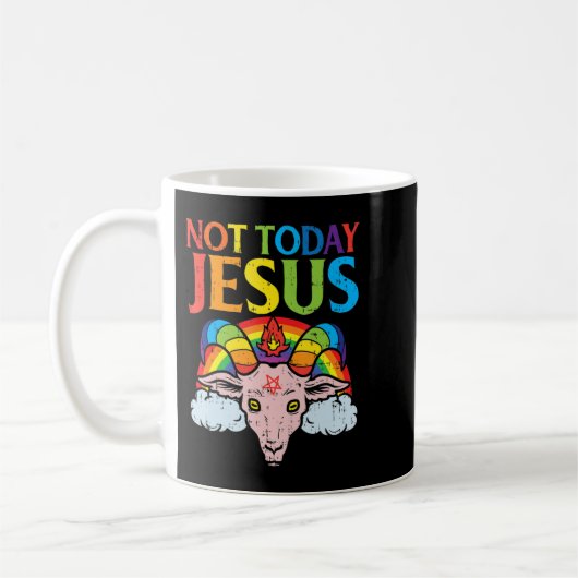 Heute nicht Jesus Satan Ziege Satanic Rainbow Sata Kaffeetasse (Links)