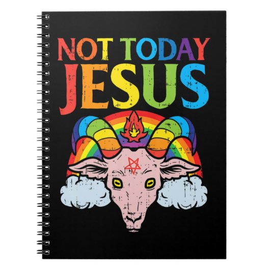 Heute nicht Jesus Satan Ziege Satanic Rainbow Sata Notizblock (Vorderseite)
