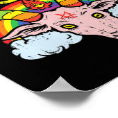 Heute nicht Jesus Satan Ziege Satanic Rainbow Sata Poster (Ecke)