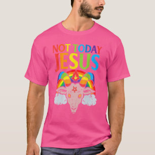 Heute nicht Jesus Satan Ziege Satanic Rainbow Sata T-Shirt