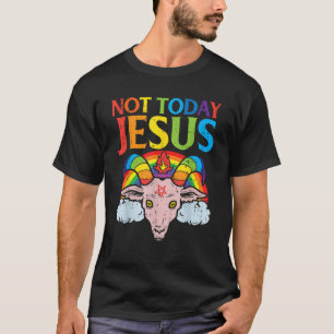 Heute nicht Jesus Satan Ziege Satanic Rainbow Sata T-Shirt