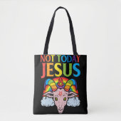 Heute nicht Jesus Satan Ziege Satanic Rainbow Sata Tasche (Vorderseite)