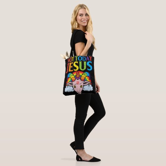 Heute nicht Jesus Satan Ziege Satanic Rainbow Sata Tasche (Am Model)