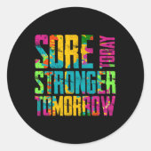 Heute noch intensiver: Morgen Motivierend Workout Runder Aufkleber (Vorderseite)