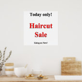 Heute nur noch Haircut Sale Poster Matte (Küche)