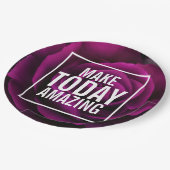 Heute Phantastisches Zitat - Foto einer Lila Rose Pappteller (Schrägansicht)