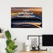 "Heute"Positives Zitat "Wandkunst & Poster"  Poster (Heimbüro)
